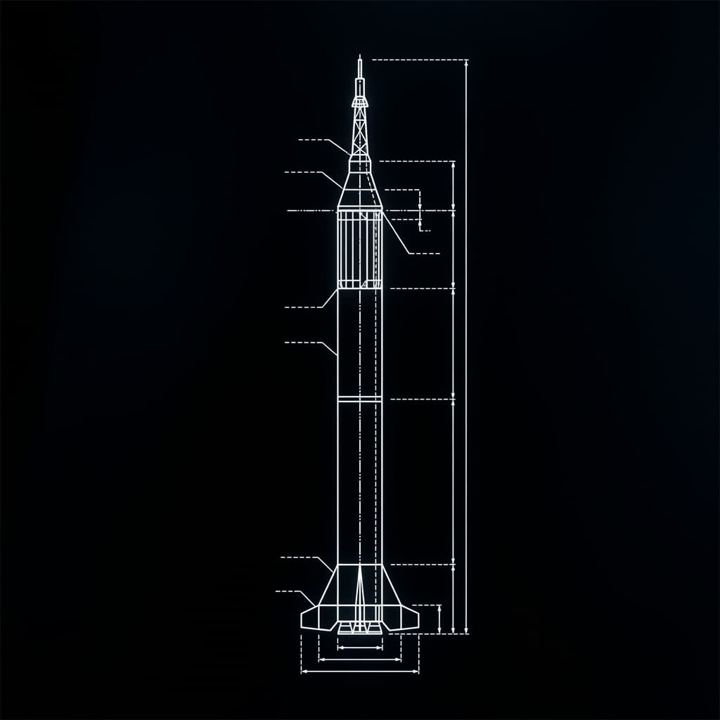 Mercury-Redstone Rocket Wireframe